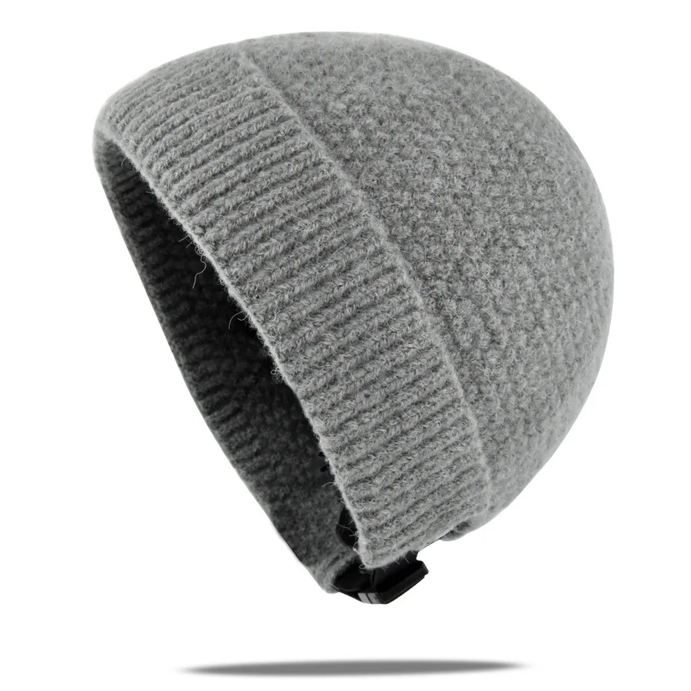 

Soft Winter Knitted Beanie Hat Autumn Wool Elastic Ribbed Edge Unisex Adjustable Clasp Multicolor Thermal Hat for Cold Weather