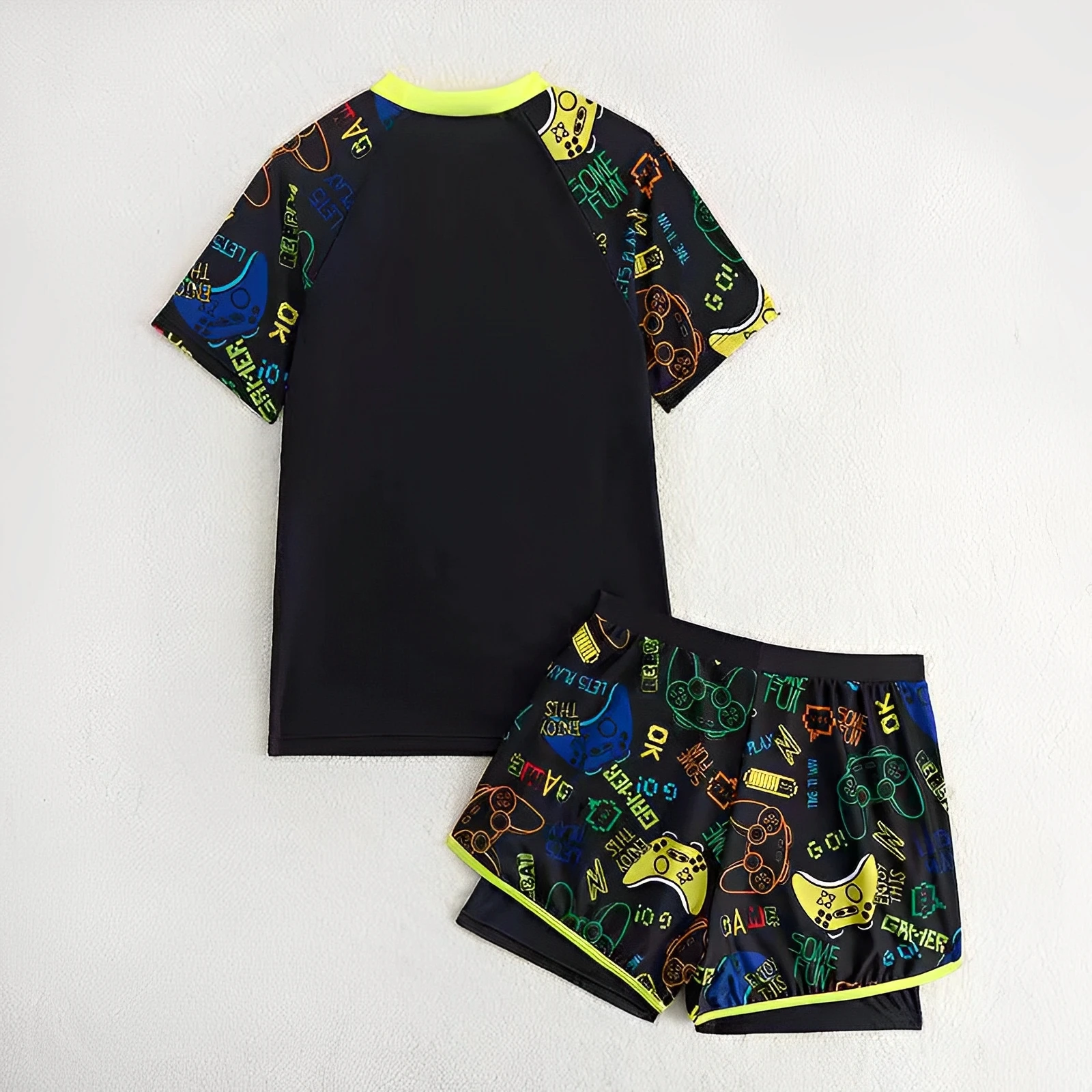 2025 meninos maiô duas peças crianças roupa de banho com shorts impresso banhistas das crianças maiô verão beachwear