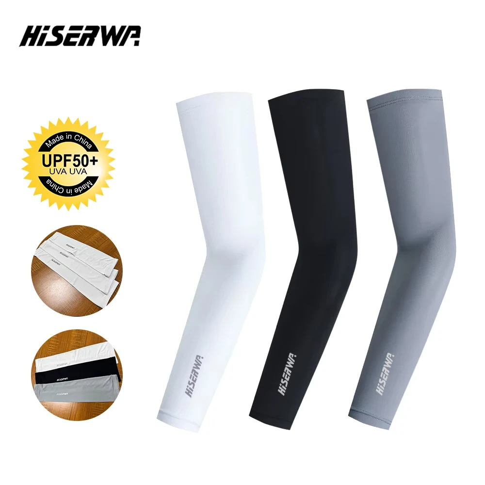 Men Women Summer Outdoor Ice Silk Arm Sleeves Sun Protection Quick Dry UV Cycling Sunscreen Sleeves Running Fishing Sleeves