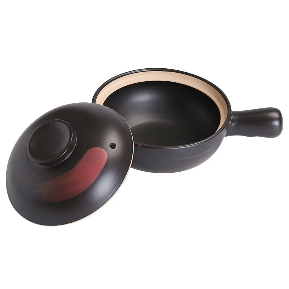 

Clay Casserole Pot Multi-Functional Kitchen Cookware Non-Stick Design Easy Clean Portable Handle Stew Pot Noodles Soup Rice
