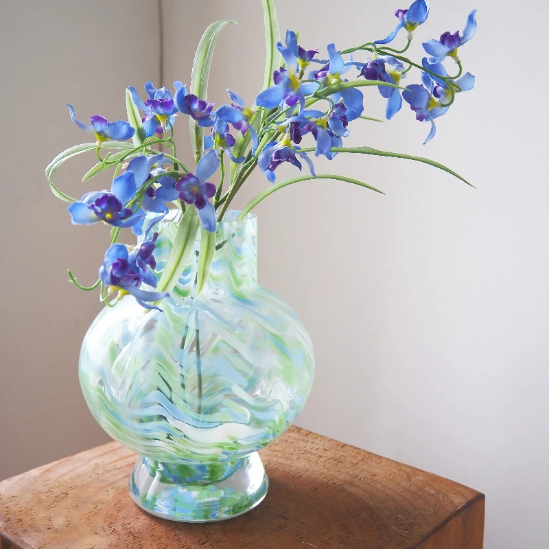 Nordic Color Glazed Vase Niche Design Wide Mouth Water Flower Grower Vases Dining Room Living Room Ornament مزهريات Jarrones
