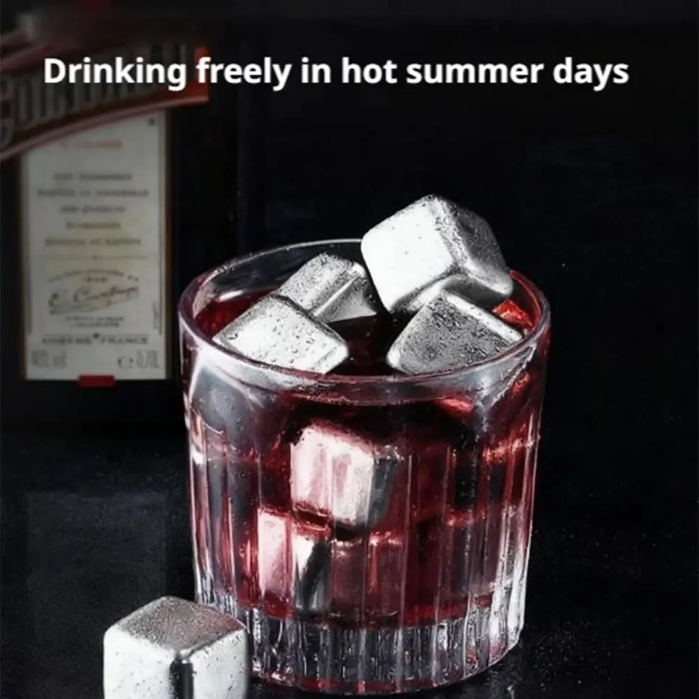 الفولاذ المقاوم للصدأ مكعبات الثلج مجموعة قابلة لإعادة الاستخدام تقشعر لها الأبدان الحجارة ل ويسكي النبيذ النبيذ التبريد مكعب تقشعر لها الأبدان روك حفلة بار أداة