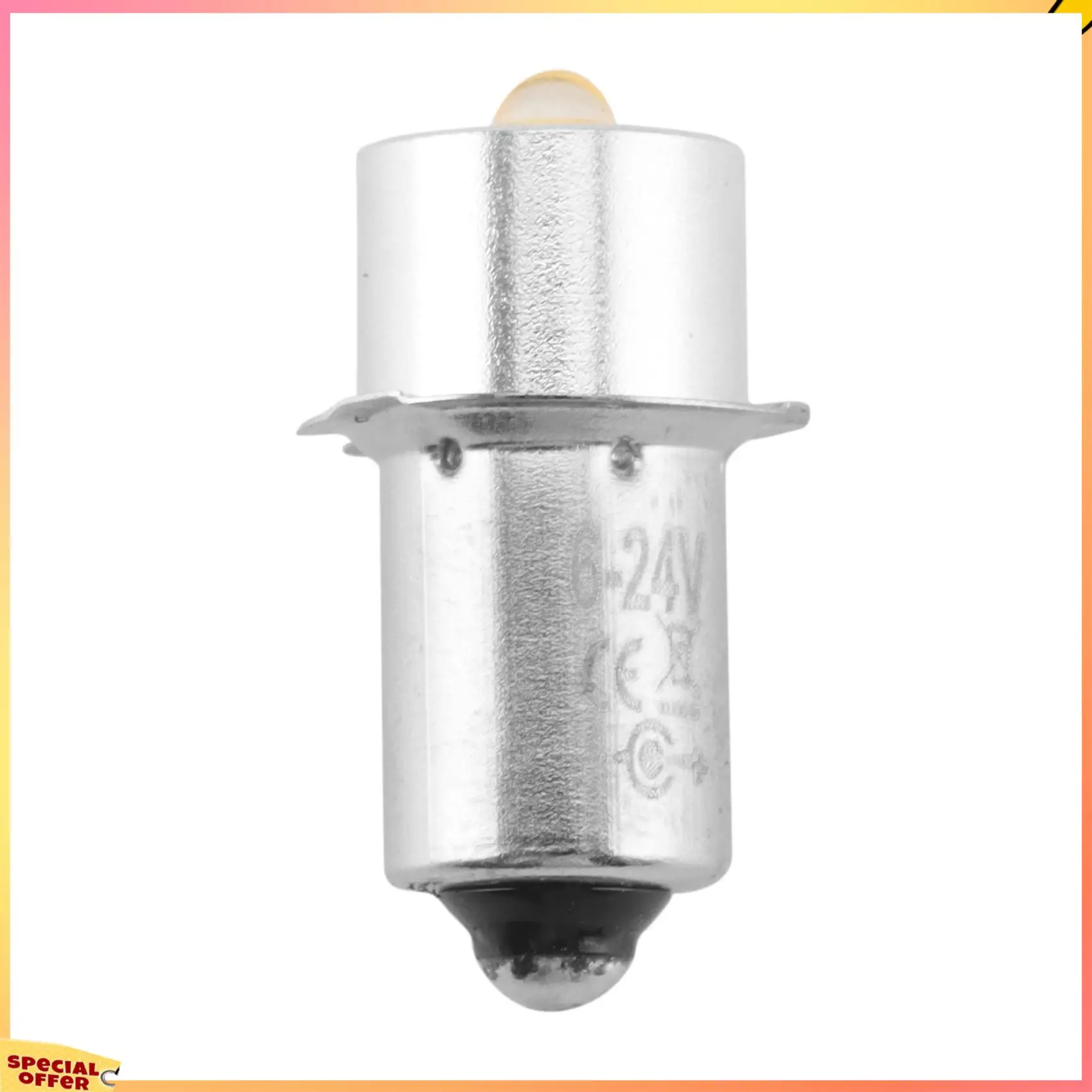 

ABFI Flashlight Bulb Metal LED Replacement Light Bulb Outdoor High Bright Hiking Camping Fishing 6-24V P13.5S