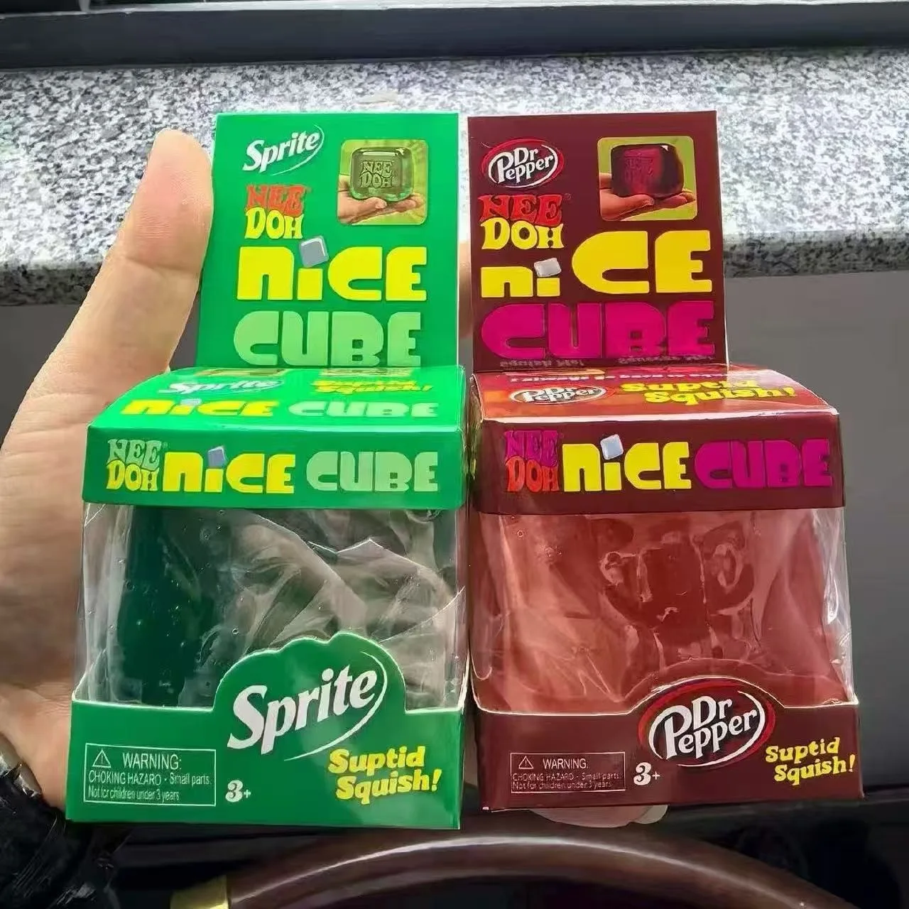 

2pcs Soda Themed Nice Cube Squeeze Ball, Slow Rebound Nee Doh Cube for Desk & Daily Stress Relief