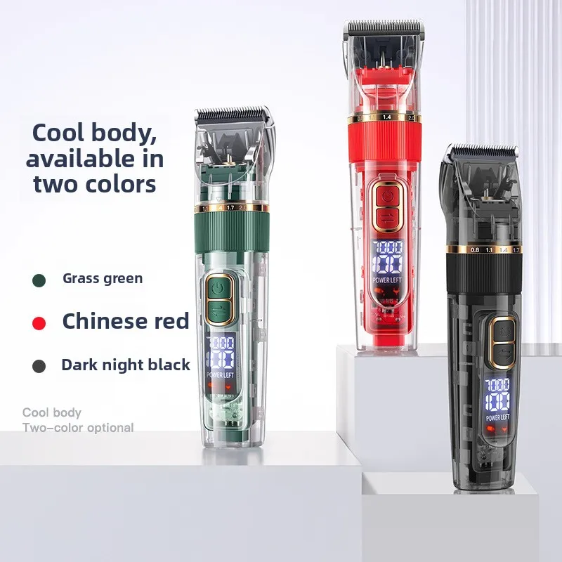 

Transparent Pet Shaver LCD Digital Display Trimming Electric Push Scissors Cat Trimming Scissors Set Hairdresser Electric Push