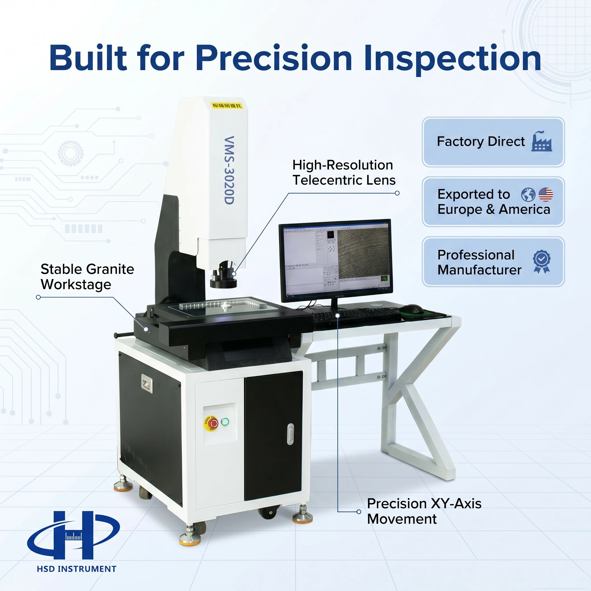 Automatic 3D Video Optical Measuring Machine Vision Tester Electronic Power 220V Volta Optical Lab Equipment