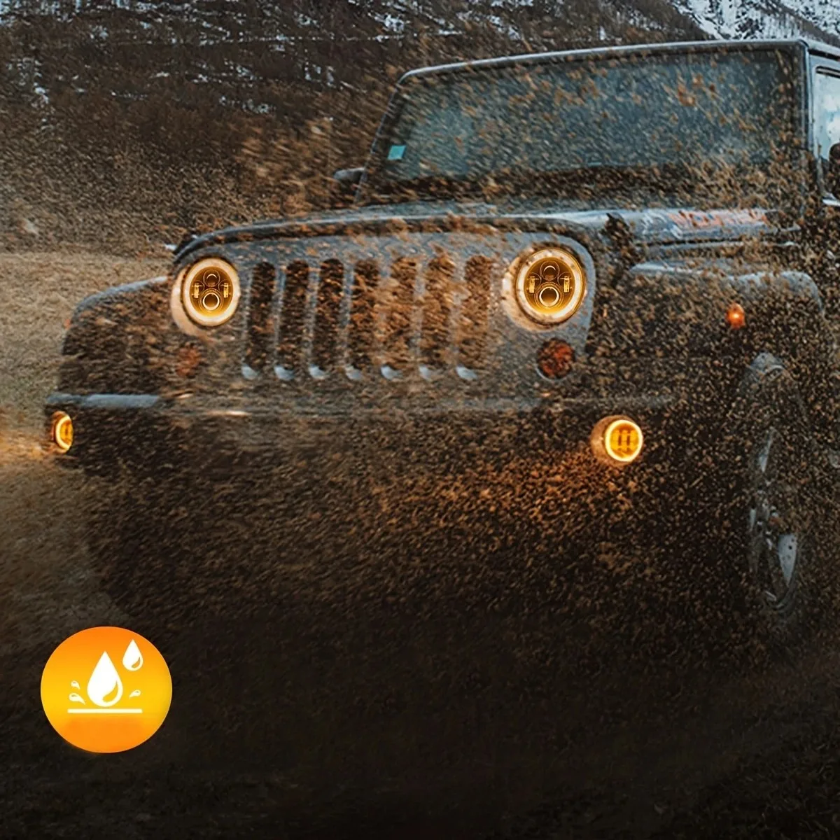 1 زوج/2 قطعة 4 بوصة LED أضواء الضباب مع الأبيض هالة حلقة زاوية العين DRL بدوره إشارة الطرق الوعرة القيادة مصابيح الضباب ل جيب كاوبوي JK