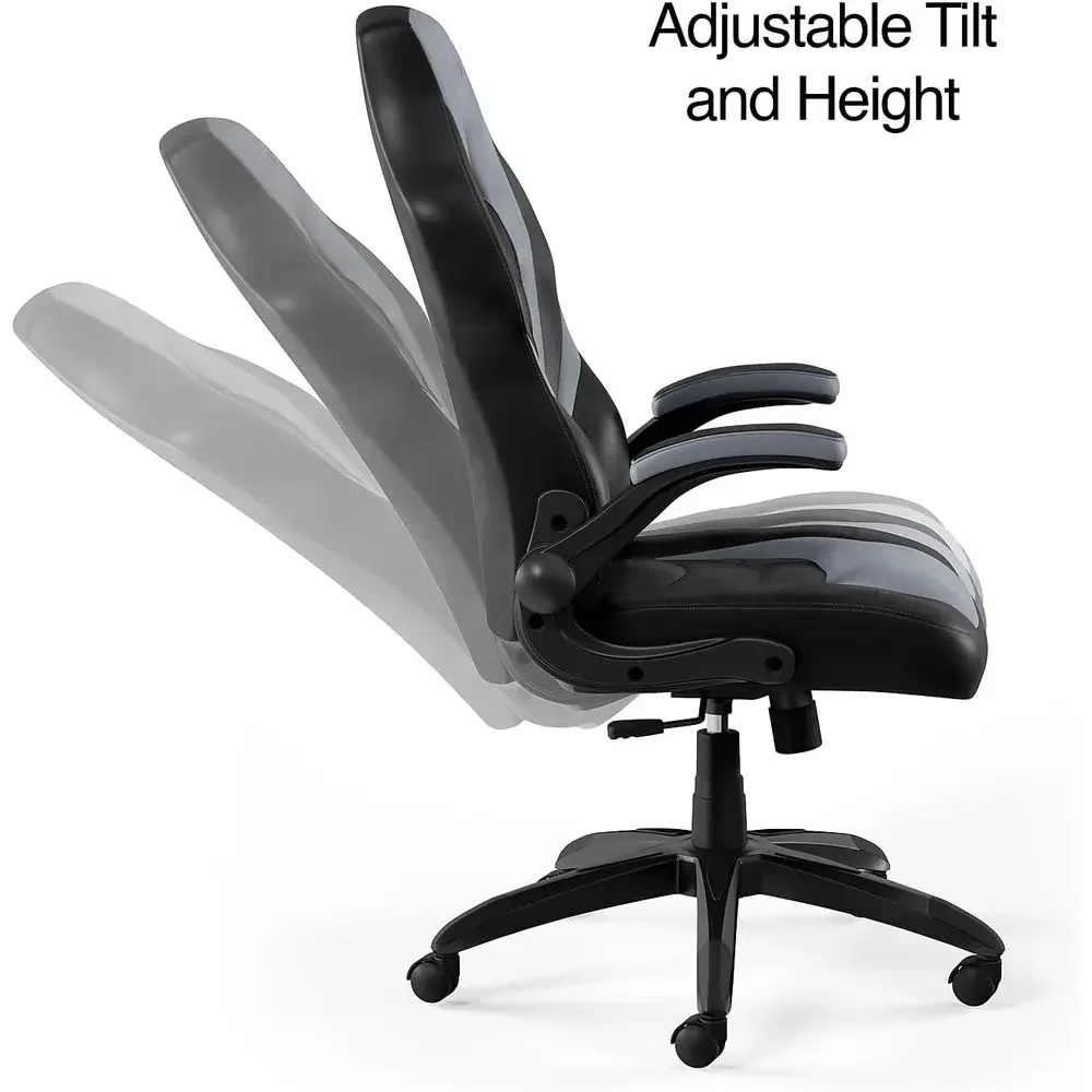 Ergonomic Adjustable Gaming Chair, Height-Modifiable, Swivel, Black - Comfort & Style for Gamers view 3
