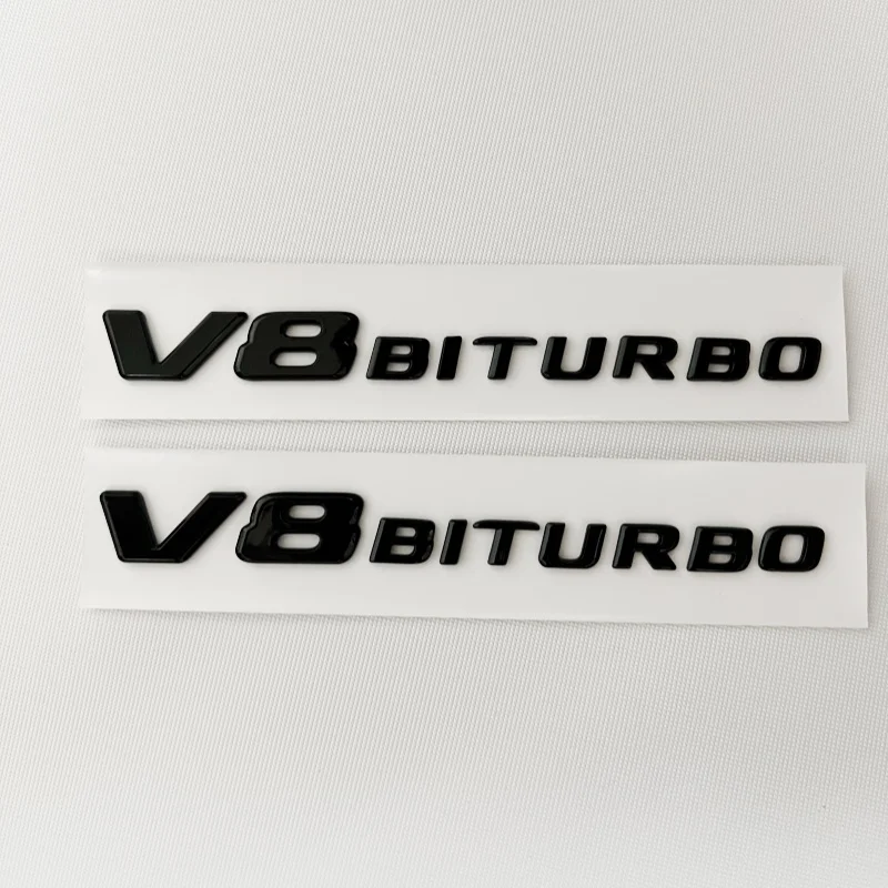 3D Black C63S Logo Letters V8 BITURBO Badge Car Rear Star Sticker Trunk AMG Emblem For Mercedes Benz AMG W205 C205 Accessories view 6
