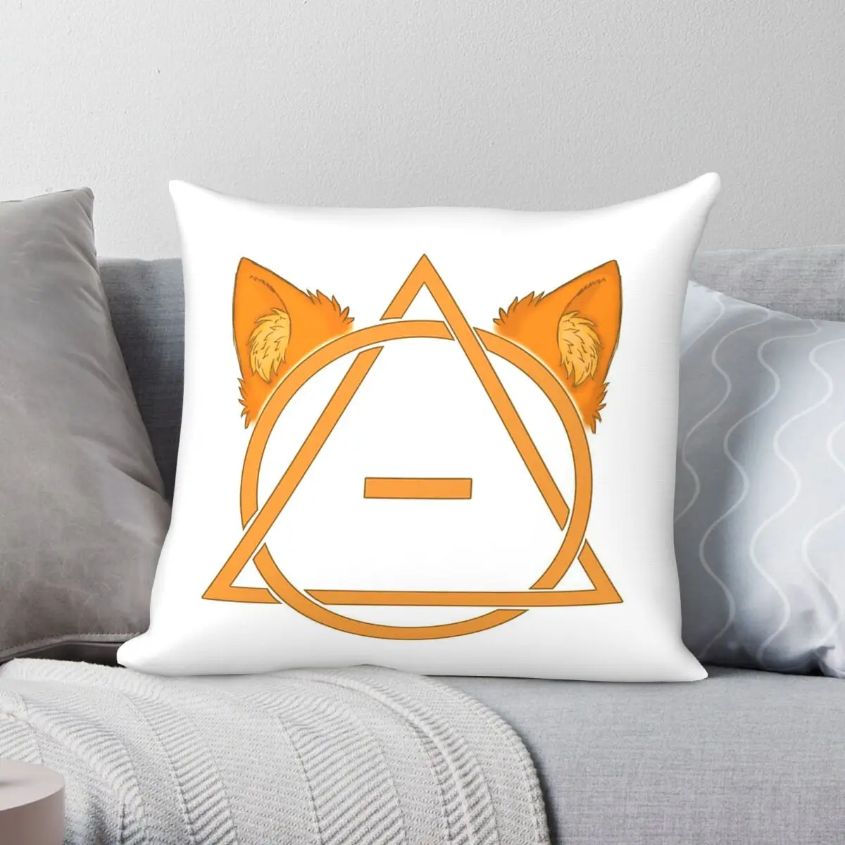 Fox Therian Theta-delta Pillowcase Polyester Linen Velvet Printed Zip Decor Home Cushion Cover