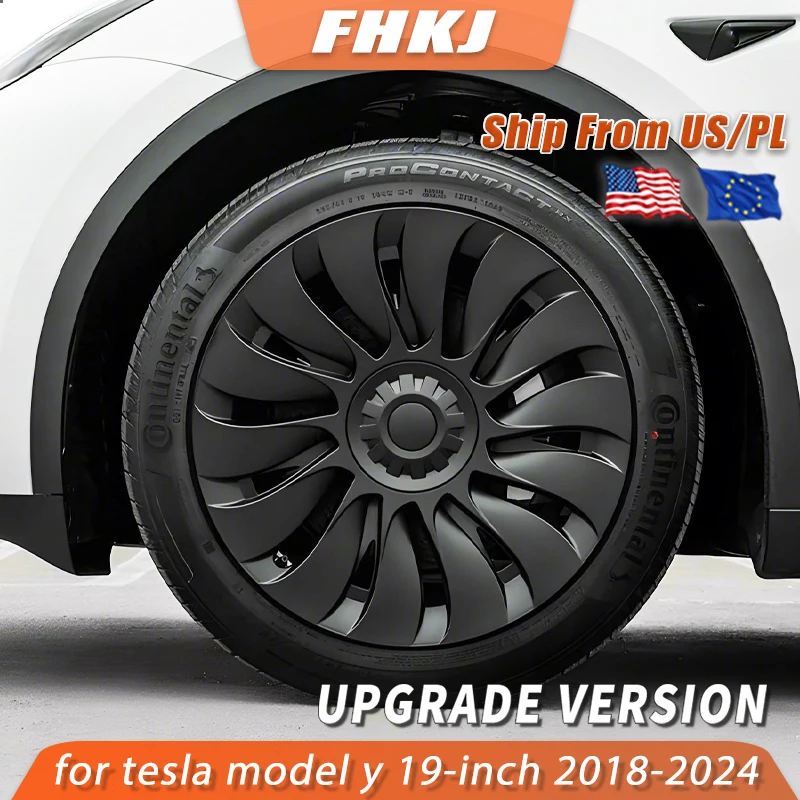 

FHKJ 4PCS for Tesla Model Y Wheel Cover Performance Replacement Cap Hubcap Full Gemini Tire Rim Accessories 19-Inch 2018-2024