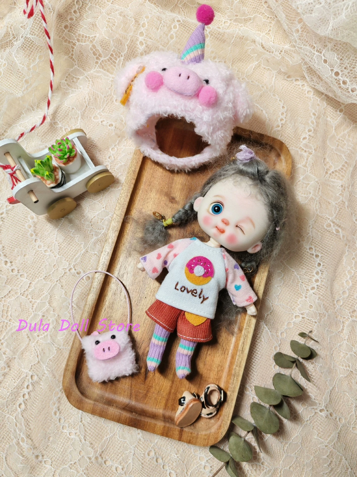 2026 Dula Doll Clothes Dress Love pink piggy set skirt Ob11 gsc Doll Accessories - Detail 1