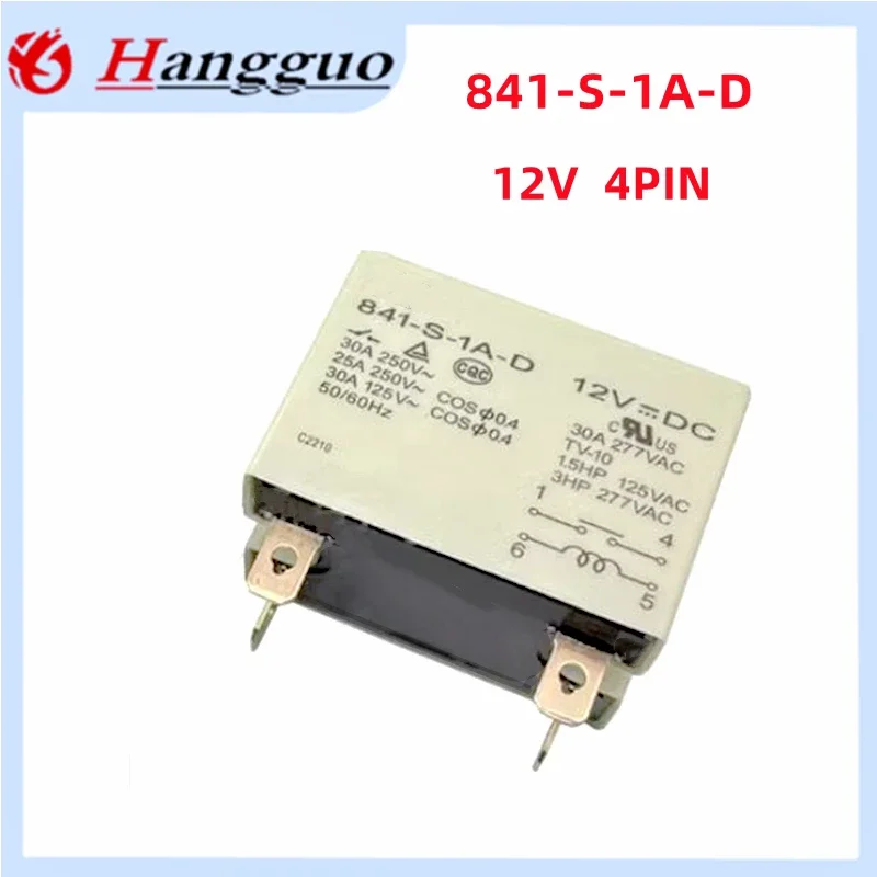 2PCS Original 841-S-1A-D 12VDC 841-S-1A-D 24VAC 841-S-1A-D-100120VA  841-S-1A-D-200240VA 4PIN high power air conditioning Relay