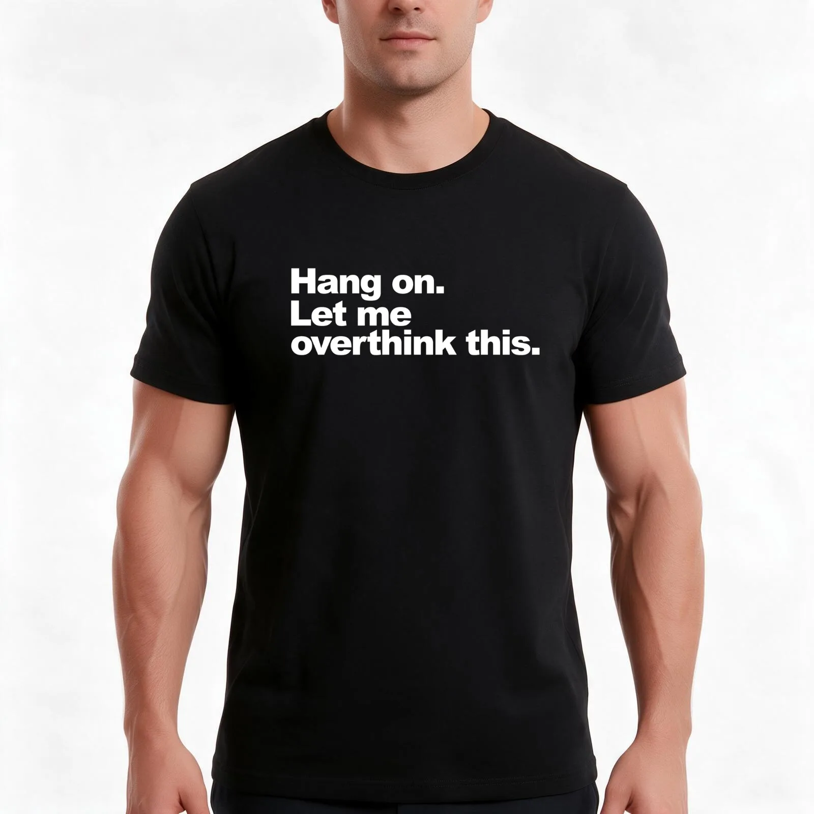 HANG ON LET ME OVERTHINK THIS T-Shirt Summer Casual Cotton Tee Oversized Streetwear Tops Vintage Graphic Print 100% Cotton