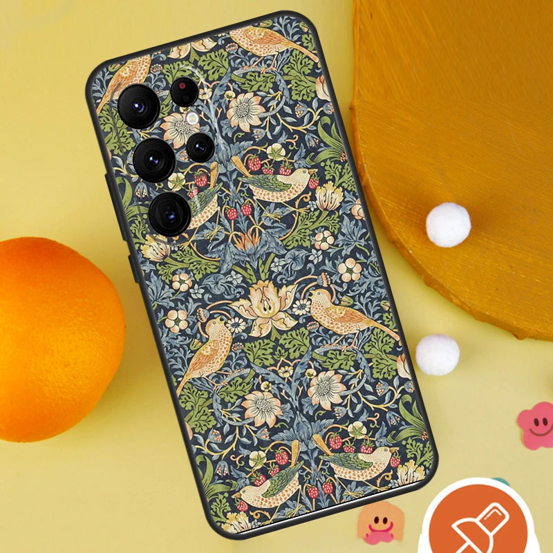 William Morris Case For Samsung Galaxy S22 S23 Ultra S20 FE S21 FE Note 10 20 Ultra S8 S9 S10 Plus Cover