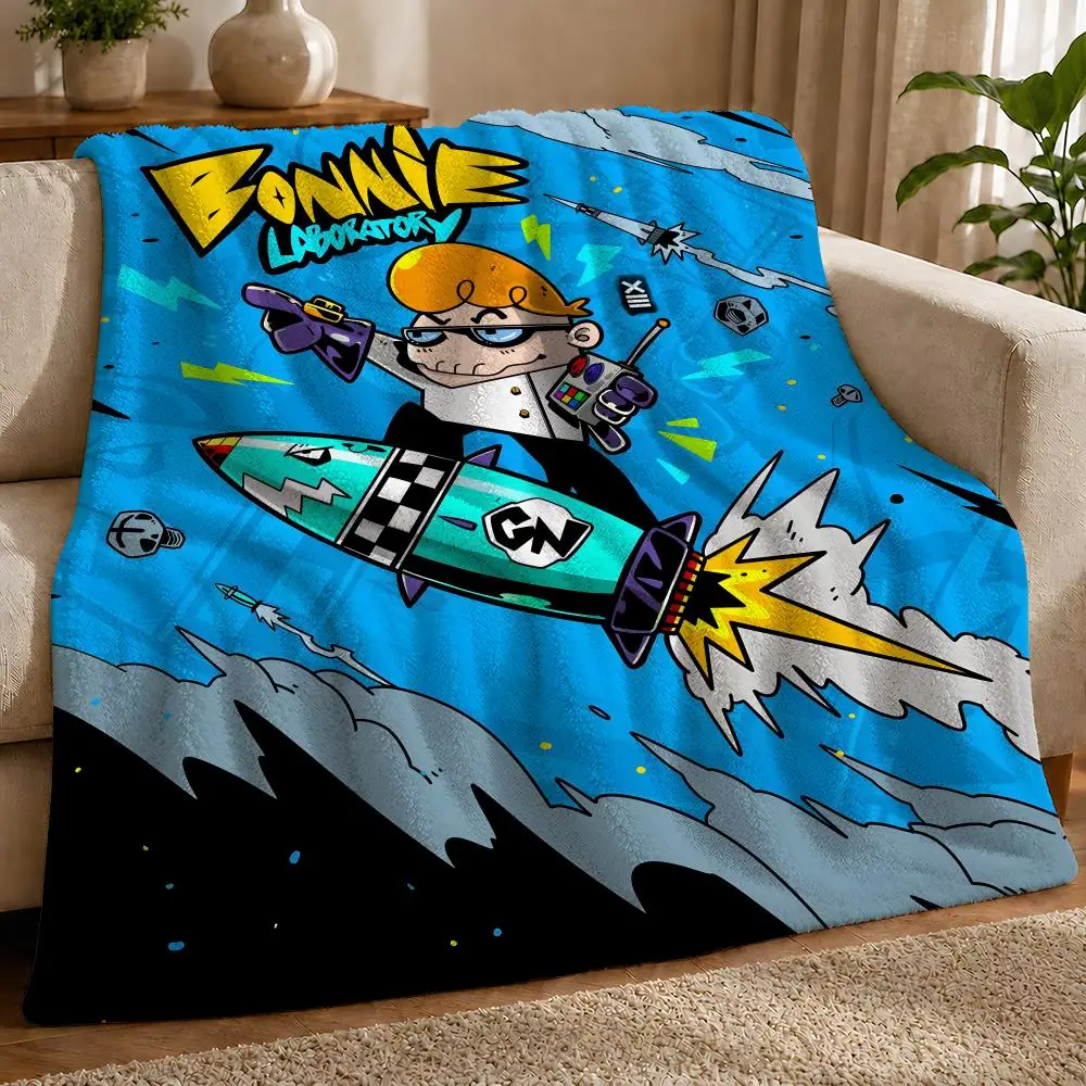 Cartoon D-Dexters Laboratory Indoor Use Fade Resistant Crisp Detail Urban Easy Care 100% Polyester Throw