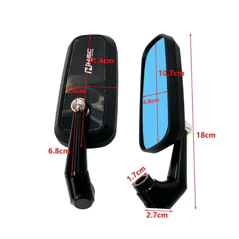 New Aluminum Alloy Motorcycle Rear View Mirror Side Mount Wide Angle Scooter Rear View Mirror CNC Motorcycle Side Mirror Scooter