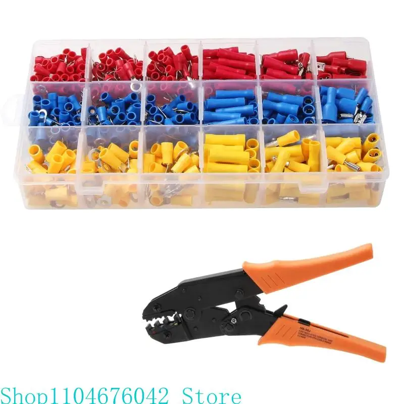 

5asd Multifunctional Crimping Tool Alloy Steel Pre-insulated Bare Terminal Crimping Tool with 700PCS Insulated Butt