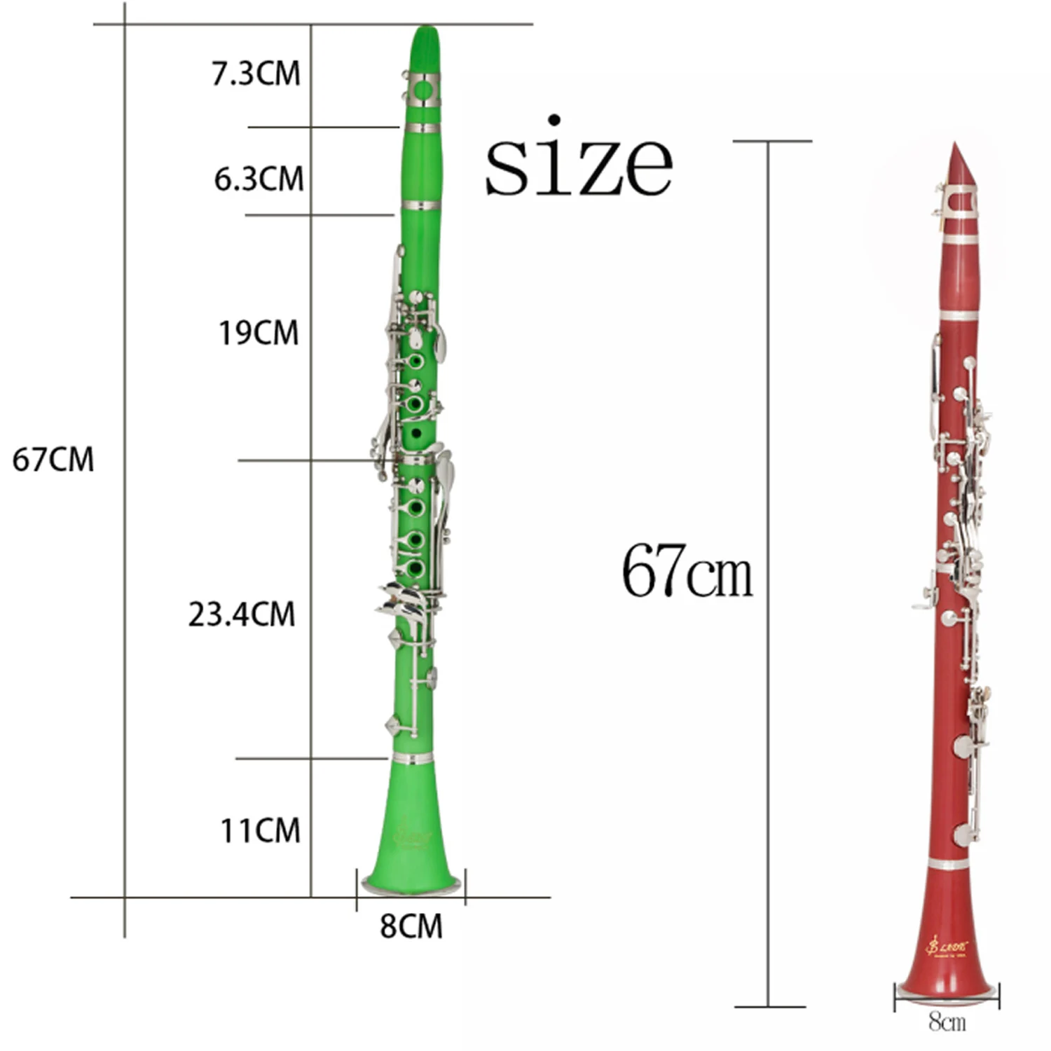 SLADE Multicolor Clarinet 17 Key Bb Flat Bakelite Clarinet Instrument Tube Clarinet with Case Strap Pads Trimmer Accessories