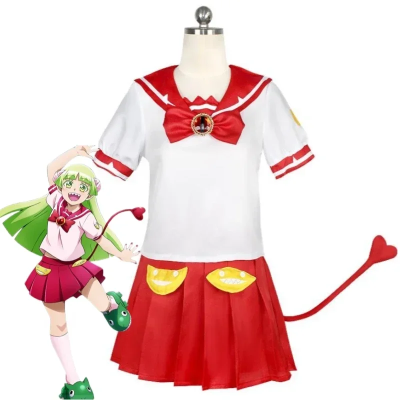 Anime Valac Clara Welcome To Demon-School Mairimashita! Iruma-kun Cosplay Costume Wig School JK Uniform Halloween Role Play Suit