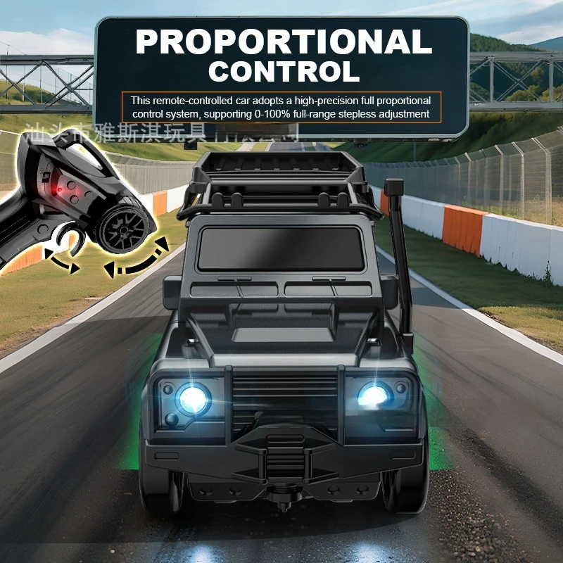 Coche de deriva con control remoto a escala 1:64, tracción en las cuatro ruedas, juguete de escritorio de simulación de proporción completa para niños, 1/64