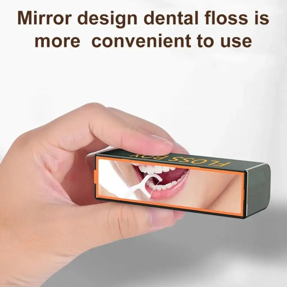 Mini Automatic Pop-Up Dental Floss Box Automatic Pop-Up Reusable Dental Floss Pick Dispenser Dustproof Creativity