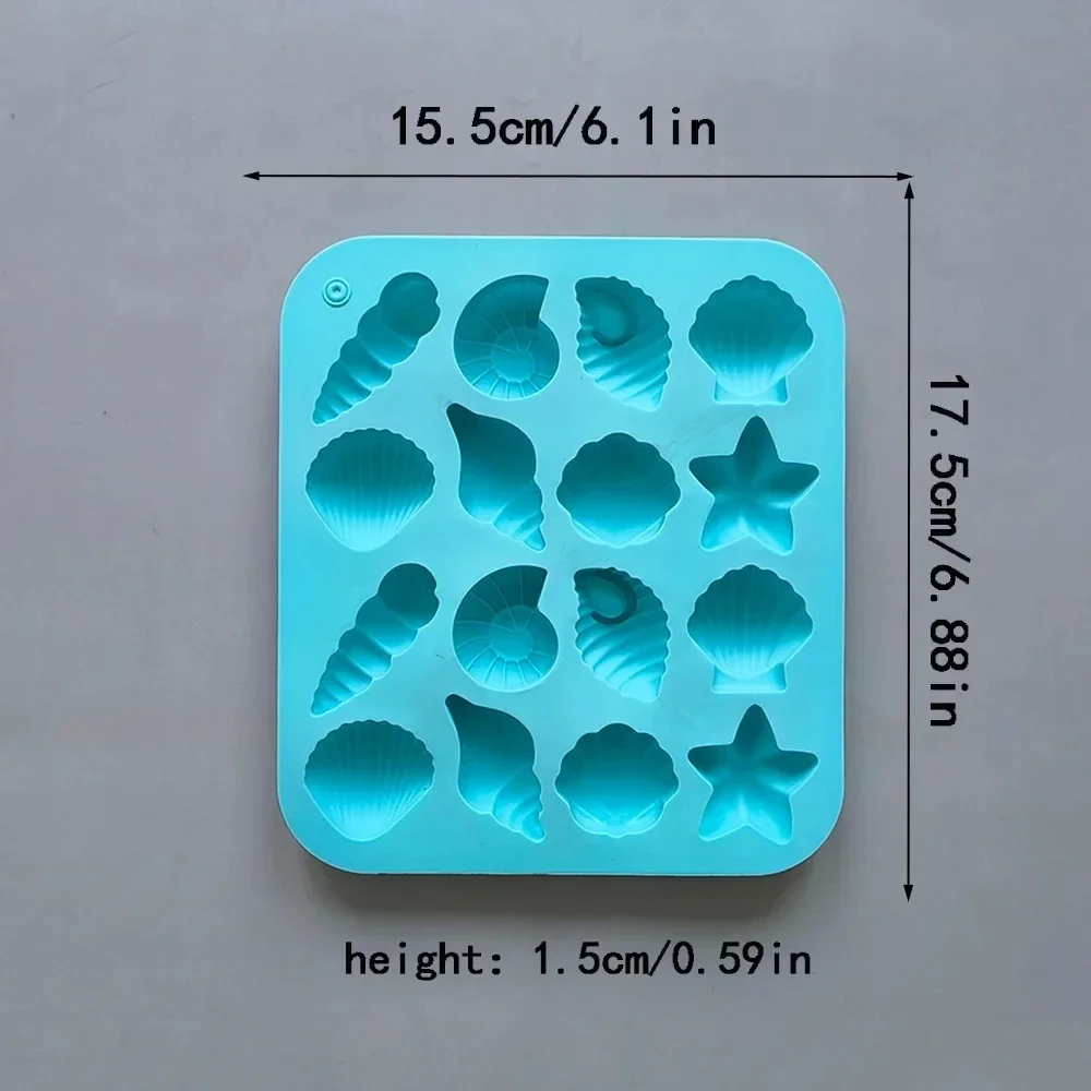 Chocolate Silicone Mold 3D Shell Marine Animal Shape 16 Cavity Candy Cake Decor Pudding Jelly Baking Supplies DIY Tools