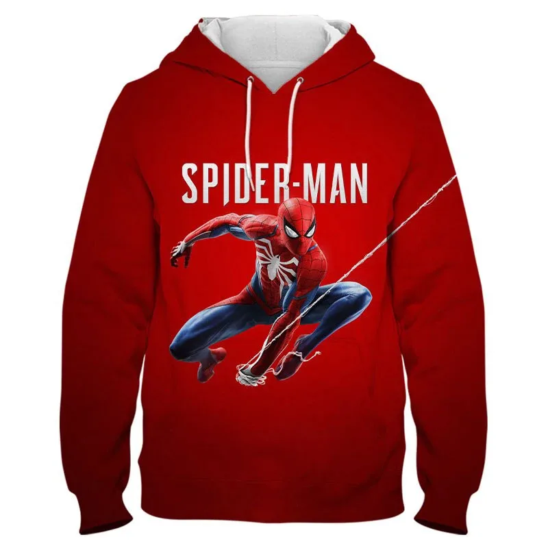 Miniso Spider Man Hoodies 3D Print Streetwear Women Fashion Oversized Sweatshirts Hoodie Kids Pullovers Tracksuits Clothing