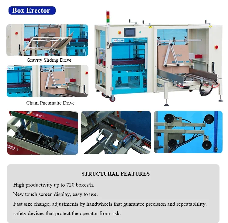 APL-CS07 case packer  carton packing production  line Auto. Case Erector Automatic Flaps Fold Carton Sealer