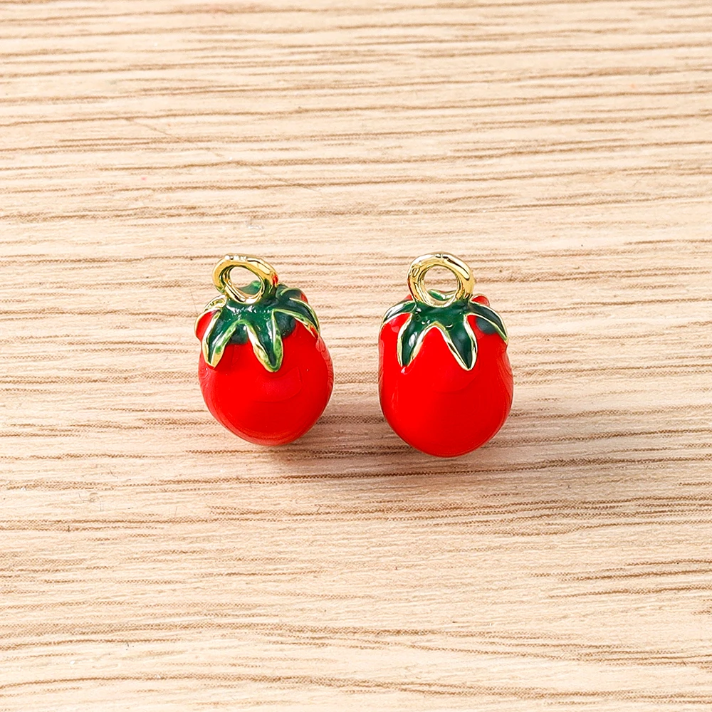 Tusember 5 Stück niedliche Frucht-Anhänger, Apfel, Zitrone, Mango, Kirsche, Ananas, Erdbeere, Charm-Perlen, passend für Original-Armbänder, DIY-Schmuck – Detail 12