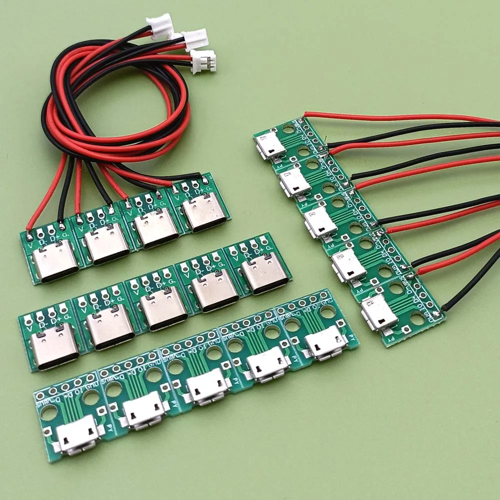 مايكرو USB إلى DIP موصل سالب لوحة القطع كابل شحن لحام مجلس المقبس نوع-C PCB مع محول كابل محول #2