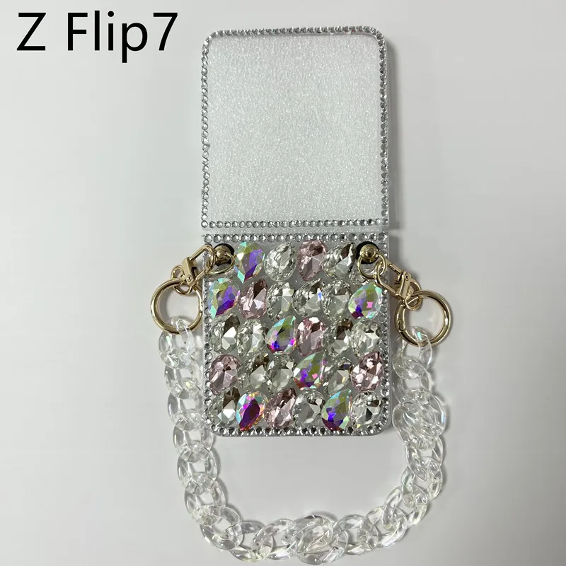 ZFlip5 Bling Glitter Diamond Crystal bracciale Chain Case per Samsung Galaxy Z Flip 6 Z Flip 4 5G Zflip3 Zflip2 Z Flip 5 Case
