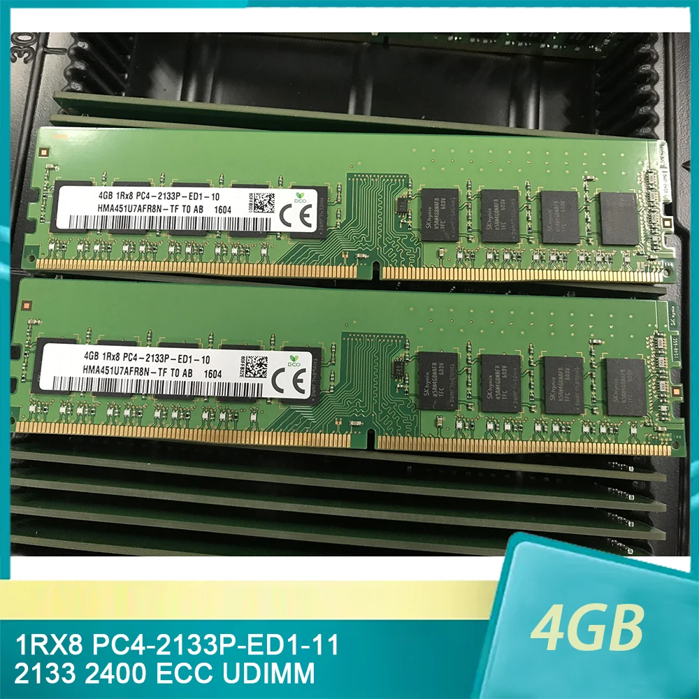 1Pcs For SK Hynix RAM 4GB 4G 1RX8 PC4-2133P-ED1 DDR4 2133 ECC UDIMM Memory