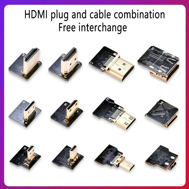 For DJI HD MI FPV Connector Flexible Cable Micro HD to Mini HD Female 90/270 Degree FFC 20pin hdmi-compatible Flat Ribbon Cable