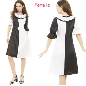 Terrifierr تأثيري زي أنثى / ذكر رعب حزب كرنفال الجلد ضيق أسود أبيض قاتل المهرجين بذلة لزي هالوين أفضل 10 ملابس مهرج نسائية مبيعا - No3