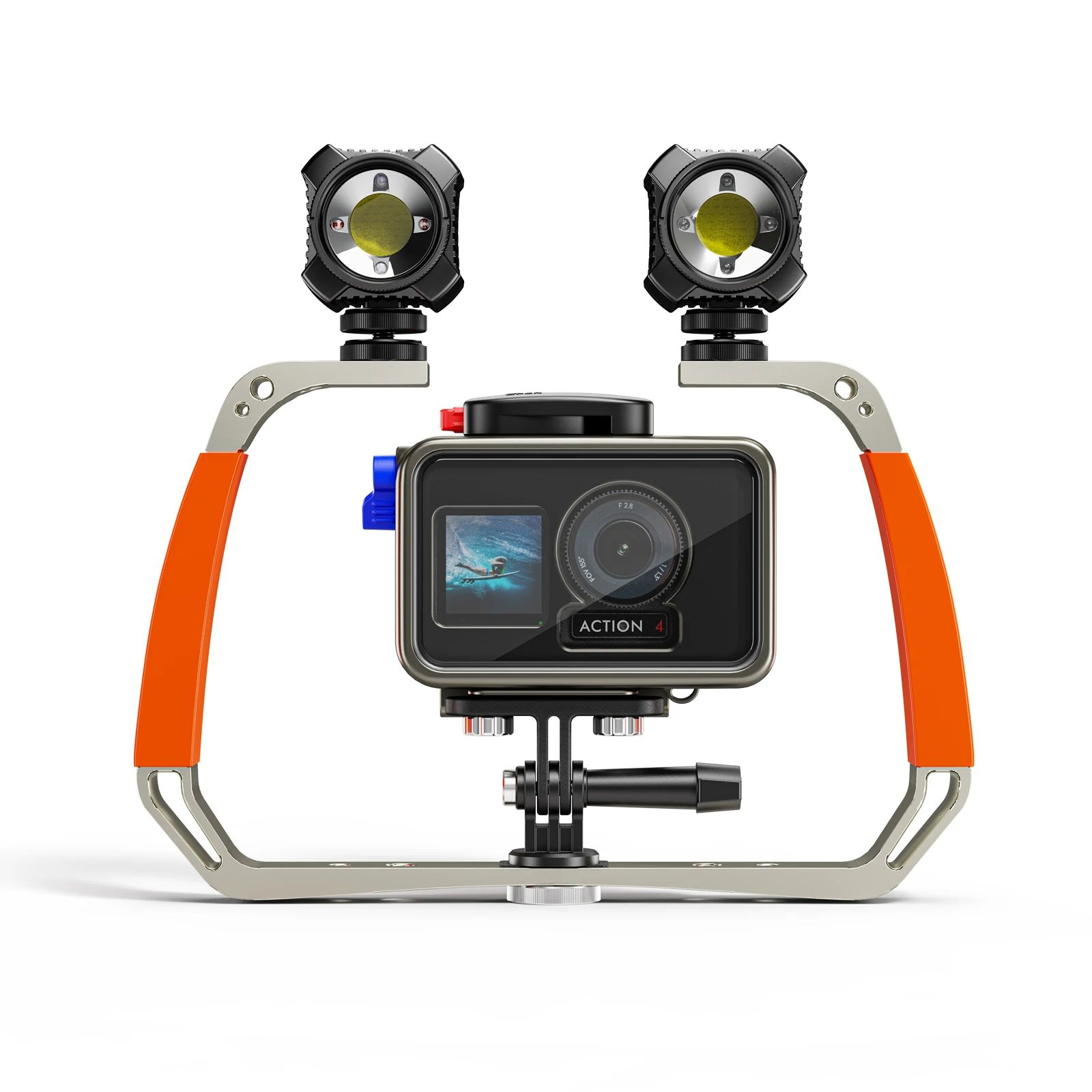 Seafrogs 200 m aluminum alloy waterproof shell+Fill light+bracket Diving photography kit For  Gopro 9 10 11 12  For daji 456