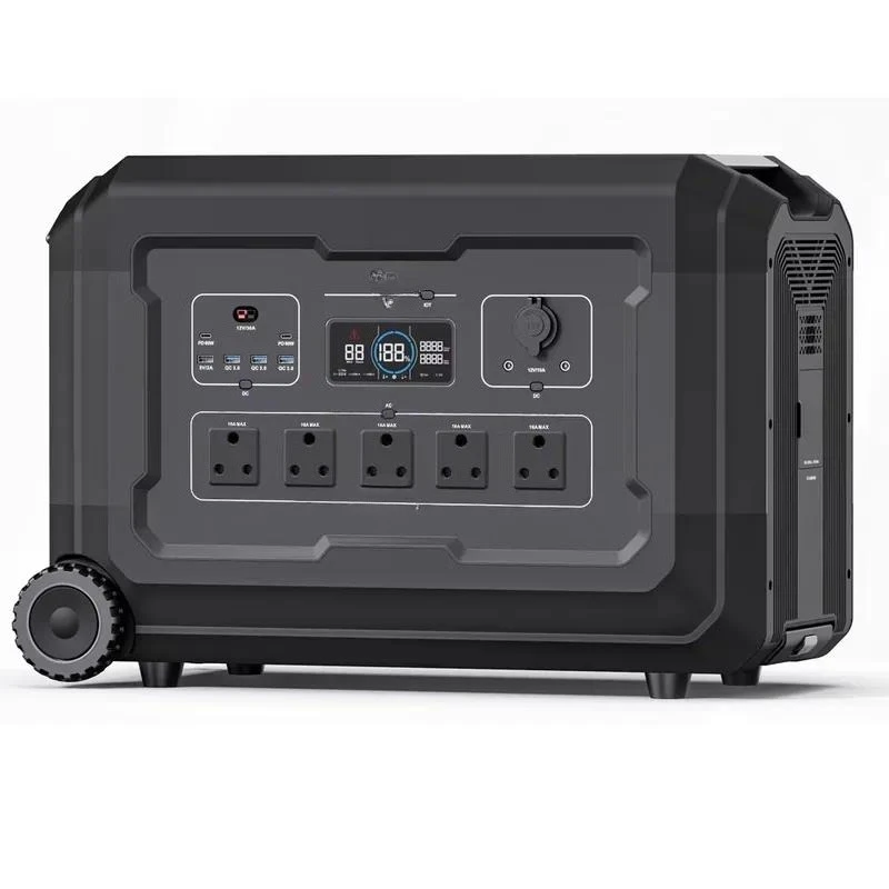 Portable Power Station LiFePO4 Battery Solar Generator 5kW Rechargeable Energy Storage System for Home Outdoor Camping