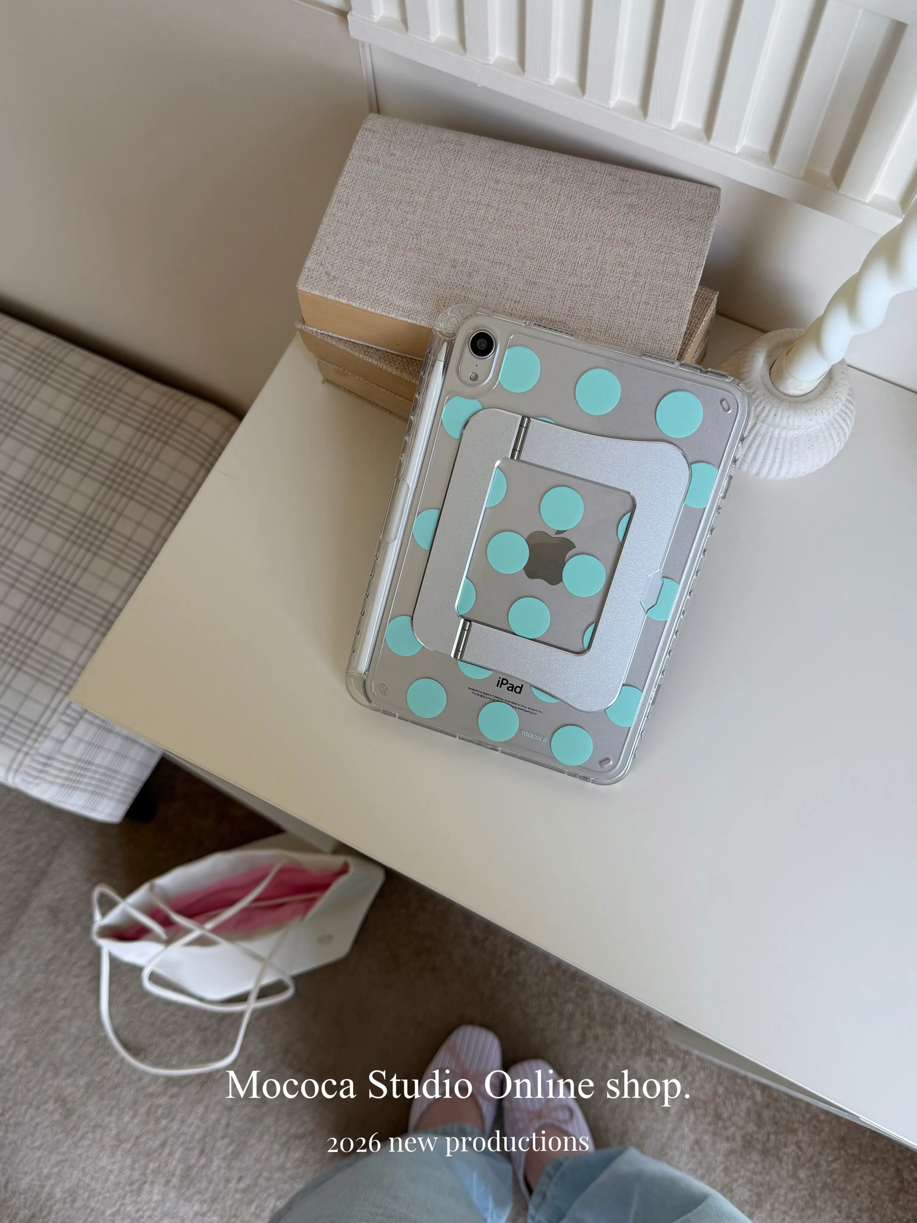 Mint Green Polka Dots Acrylic Tablet Case For iPad Pro 11 13 M2 M4 M3 10.2 5/6th 7/8/9/10/11/th Mini 6 7 Air 456 Stand Cover Y2K
