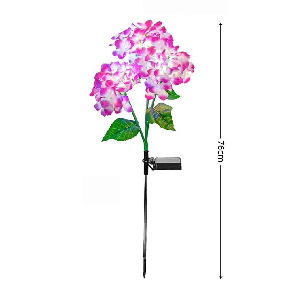 Solar Hydrangea Lights IP65 Waterproof LED Flowers Stake Lights Holiday Garden Pathway Patio Backyard Landscape Decorations