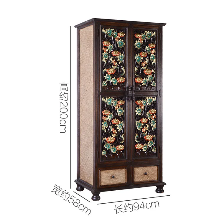 Furniture Solid Wood Wardrobe Vintage Wardrobe Hospitality Inn Wardrobe Wardrobe Storage Simple Wardrobe