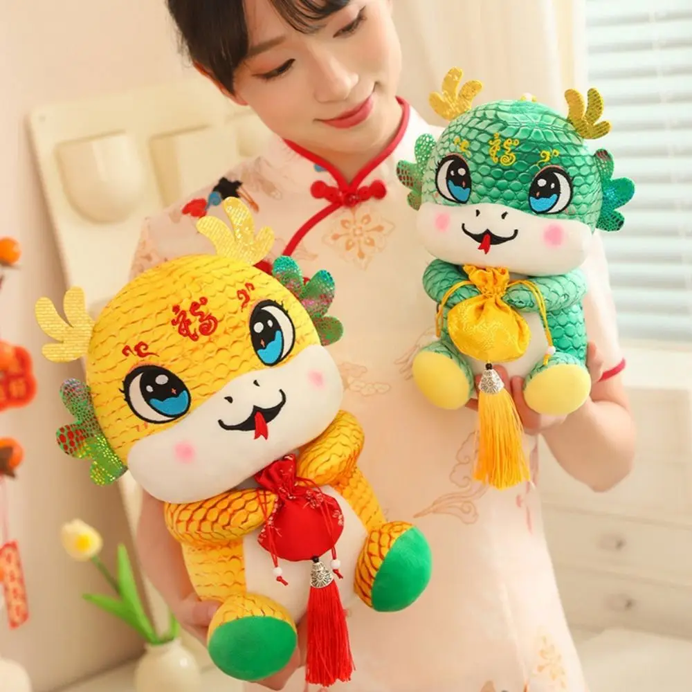 Chinese New Year 2025 Snake Year Dolls Soft Spring Festival Plush Snake Figure Cute Animal Car Hanging Decor Spring Festival