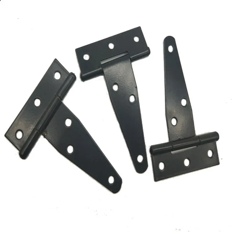 1PC Black T-Shaped Triangular Iron Hinge for Cabinet Shed Wooden Gate Hinges Hardware Rust Proof Light Duty Shed Accessories New