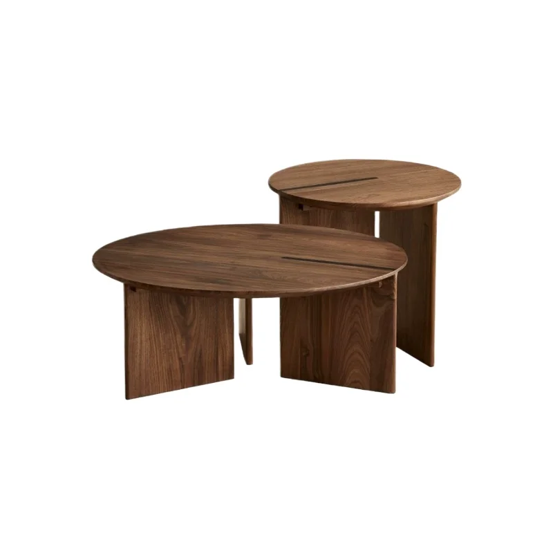 LMM mother coffee table round small apartment living room home retro style high and low size combination coffee table