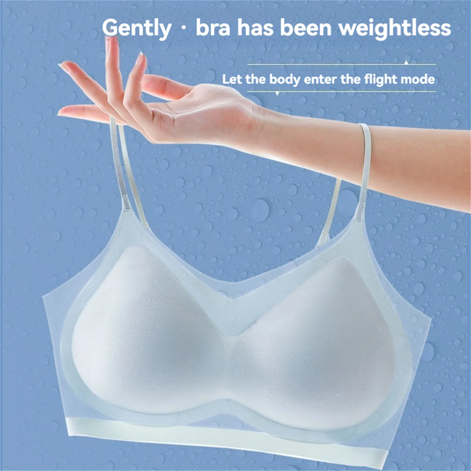 Ultra-Thin Breathable Ice Silk Top Bra Women\'s Bustier Underwear Seamless Back Halter Vest Wrap Bra Small Chest Together