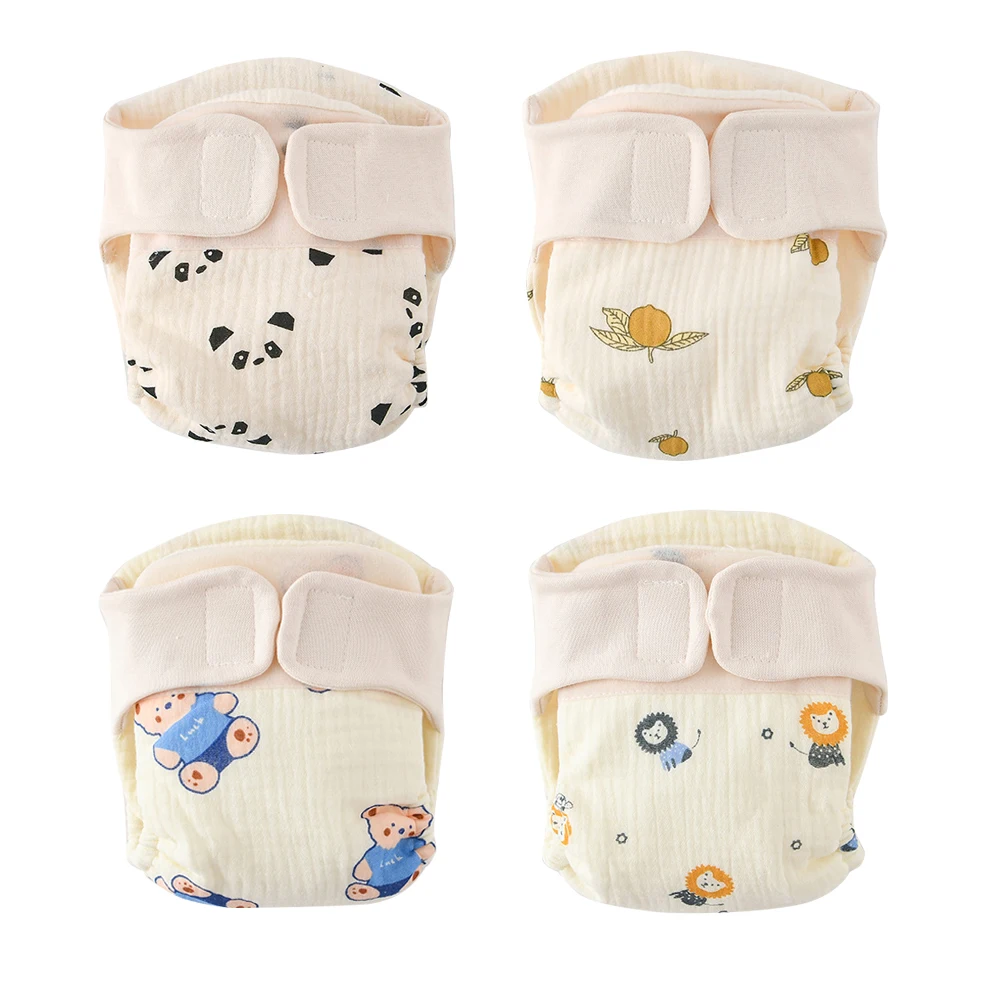 Absorbent Baby Potty Learning Pants 6-Layer Cotton Diaper Panties Cute INS Style Prints 100% Combed Soft Training Underwear