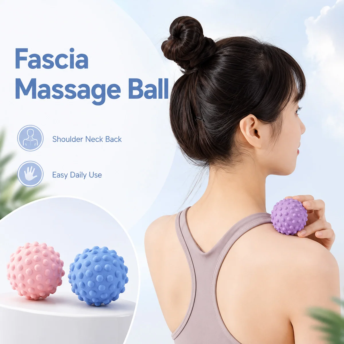 Small Fascia Massage Ball Deep Tissue Trigger Point Roller Portable Muscle Relief Recovery Tool For Feet Back Neck Full Body