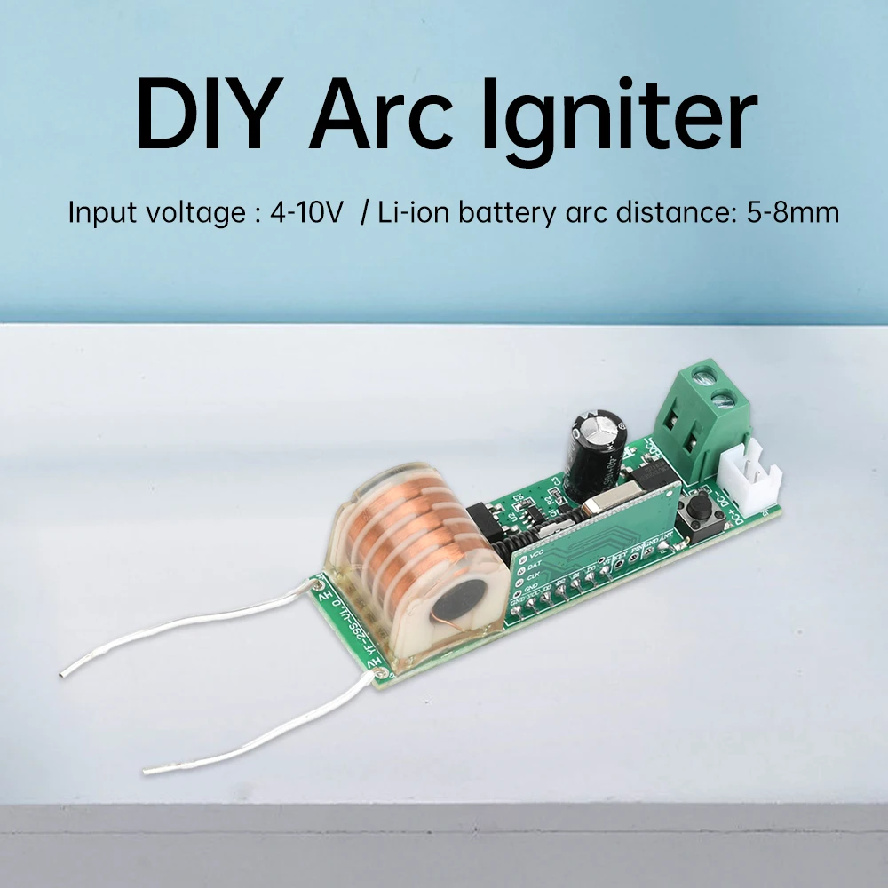 DC 4-10V to 15kv Pulse Arc Boost Coil High-Voltage Igniter YF-29S Pulse Arc Generator DIY Kit Rechargeable Electronic Lighter