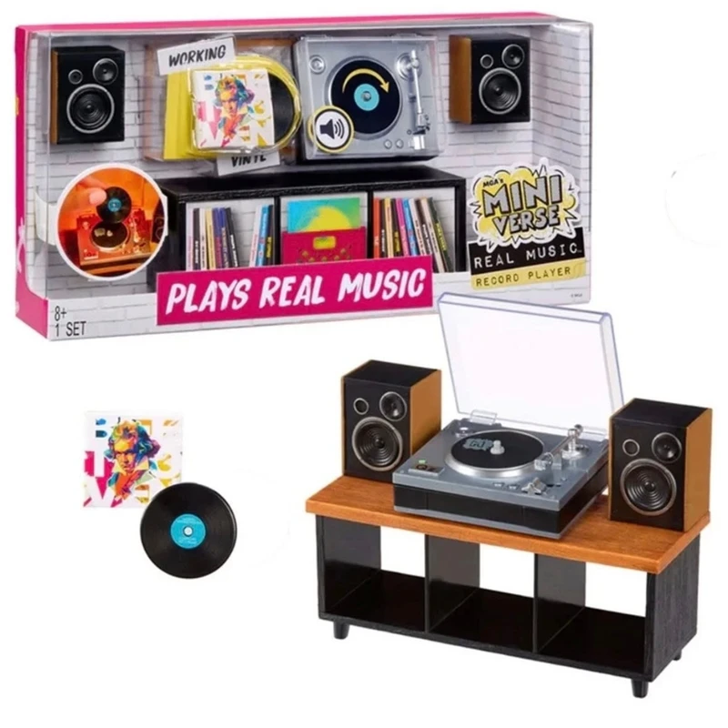 Genuine Miniverse Miniatura Toca-Discos de Vinil Micro Caixa Surpresa Figura de Anime Amy Winehouse Caixa Misteriosa Blink Decoração para Casa de Bonecas