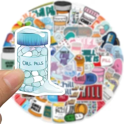 10/30/52pcs Chill Pill Cartoon Stickers Decals Decorative Water Bottle Laptop Diary Phone Case Waterproof PVC DIY Sticker Packs