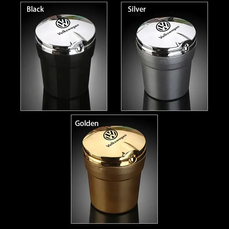 For VOLKSWAGEN VW Car Ashtray with LED Light Portable Smokeless Cup Holder For Volkswagen VW Jetta Polo T5 T4 Golf 7 5 Caddy Pas - view 2
